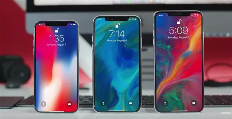 三款新iphone机模曝光:"刘海屏"成新主流,iphonexplus最大6.5英寸