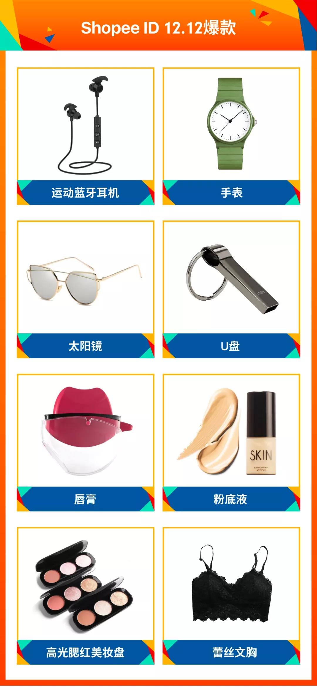 2019年Shopee 12.12马来、台湾、印尼热卖爆品出炉！