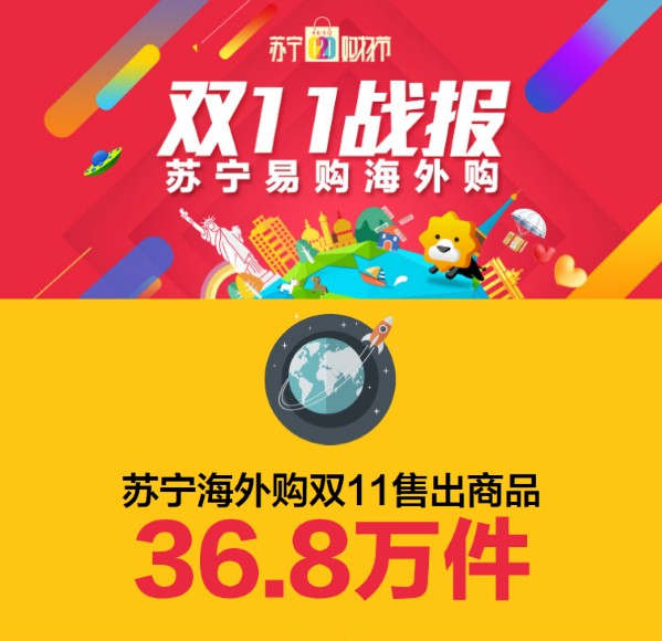 蘇寧易購海外購“雙11”戰報：售出商品36.8萬件