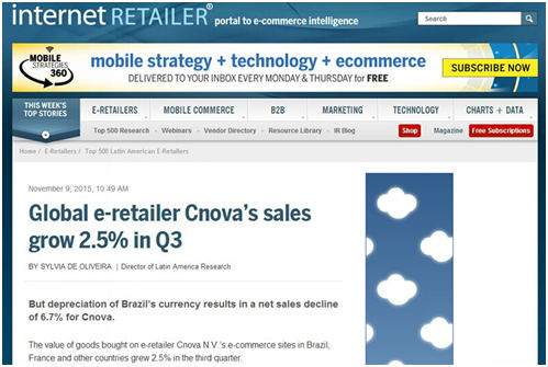 京东与法国电商巨头Cnova合作，或借此进军法国和巴西市场