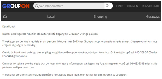 结束美洲和南亚业务后，Groupon又退出北欧市场