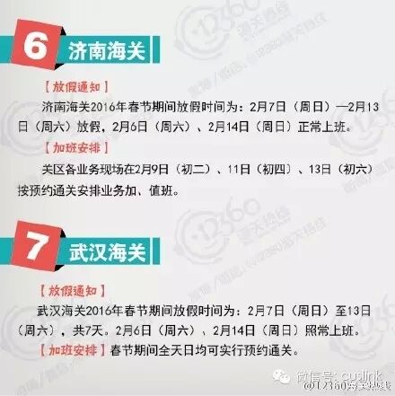 汇总贴：部分海关春节放假及加班安排