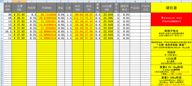 Lazada产品售价如何计算？Lazada售价计算Excel表格