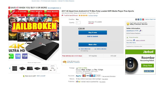 继亚马逊之后， eBay也将下架Kodi盒子
