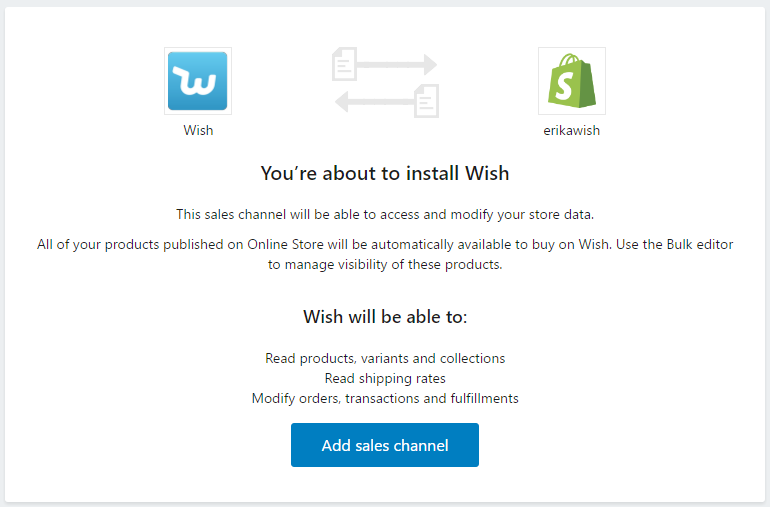 【Wish新手开店】Shopify-Wish销售渠道设置指南