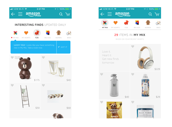 亚马逊上线新功能“My Mix”，为消费者定制个性化商店
