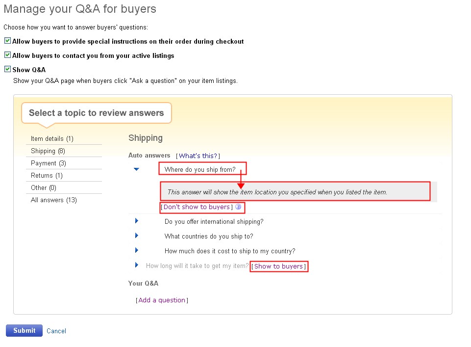 【eBay新手开店】eBay卖家如何设置买家常见问题？