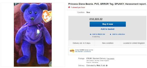 eBay天价拍卖品：LV、Supreme联名连帽衫叫价22000美元！戴安娜王妃纪念品高价热卖