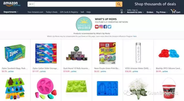 亚马逊Influencers计划悄悄上线，开启网红霸屏模式