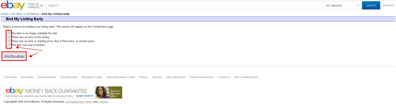 eBay可以提前结束拍卖刊登吗？