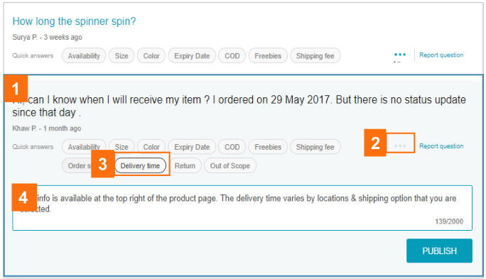 Lazada顧客-賣家產(chǎn)品頁面問與答功能詳解