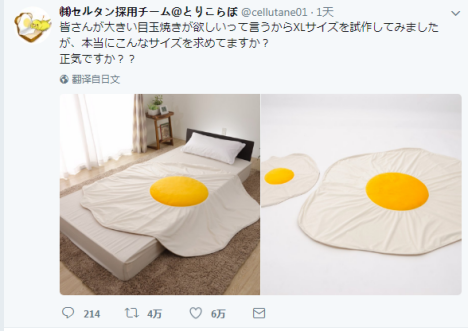 在日本推特上大火的“煎蛋毛毯”，会成爆款吗？