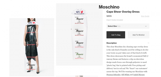 打破常规的“爆款”，比如这件900美元的“塑料袋”连衣裙在国外火了