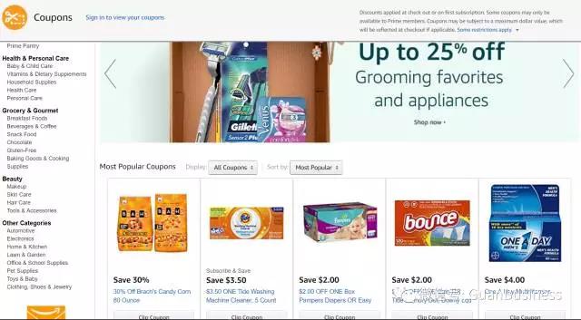 亚马逊推出新促销功能Coupons，每单收取0.6刀