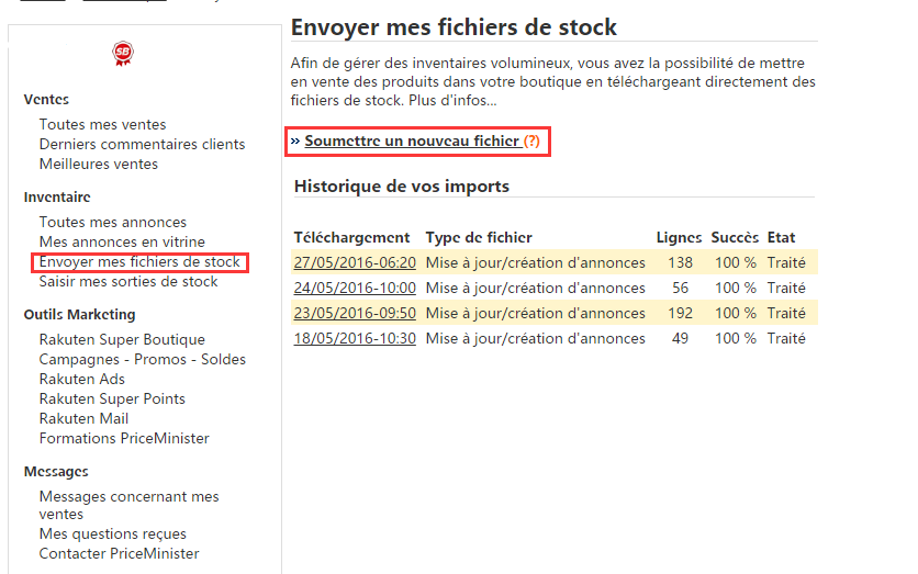 Priceminister如何单个/批量上传产品？