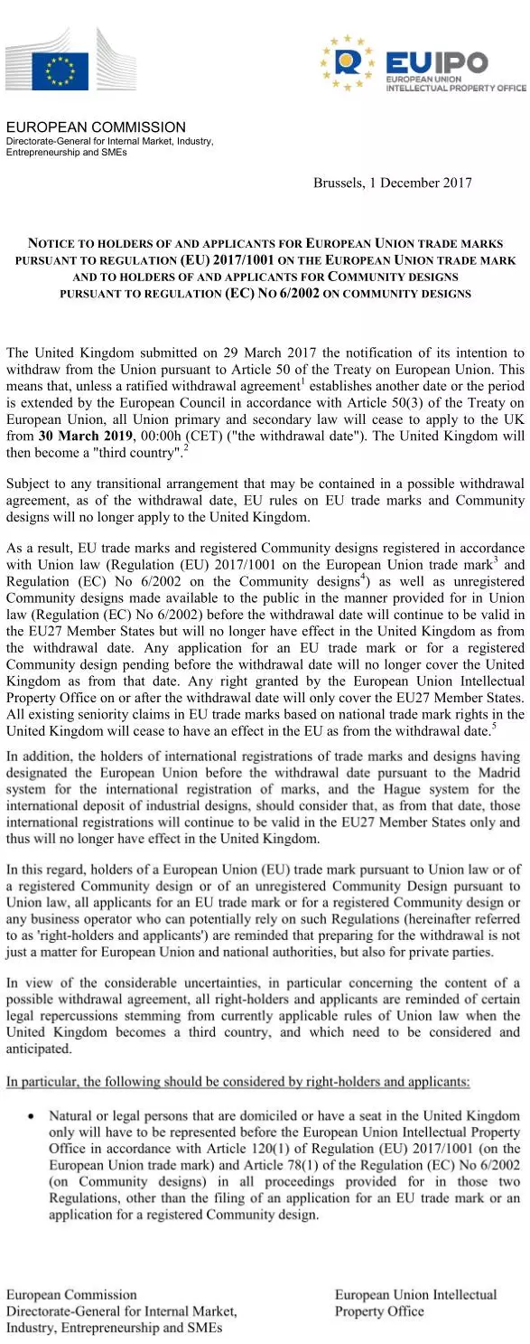 崩溃！欧盟商标在英国站快不能用了！