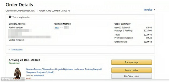 What？在亚马逊上花了4.4英镑买了套睡衣，结果却被收了225英镑的邮费！ 