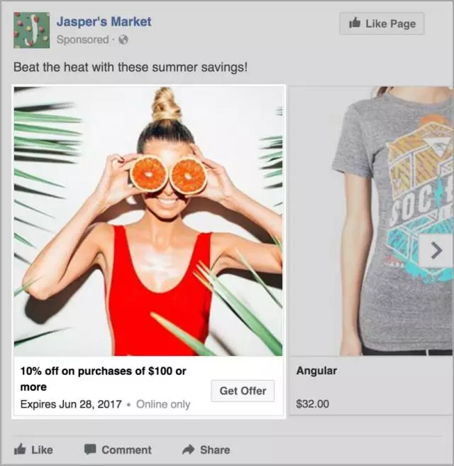 Facebook动态广告新功能：可以添加标签和优惠啦！