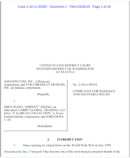 亚马逊联合Vera Bradley和Otterbox打假，被截获商品来自中国