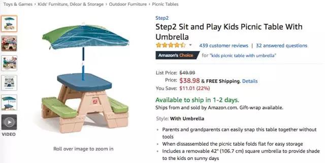 亞馬遜玩具&游戲品類爆款分析丨兒童野餐桌逆襲，單日排名直升1110%