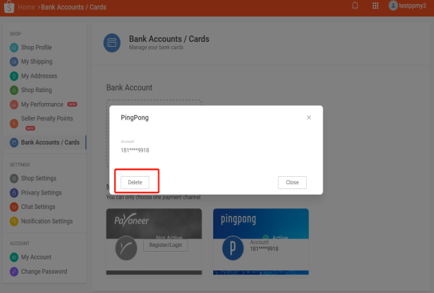 Shopee后台如何关联绑定PingPong收款账户？
