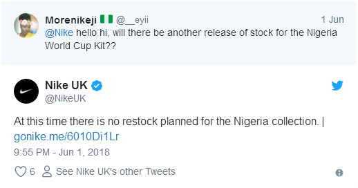 尼日利亚虽然被被阿根廷绝杀了,但他们的世界杯球衣彻底卖火了! 尼日利亚虽然被被阿根廷绝杀了,但他们的世界杯球衣彻底卖火了!