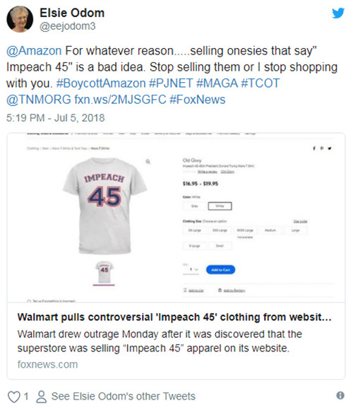 因售有反特朗普商品遭网友抵制，沃尔玛迫于压力将其下架