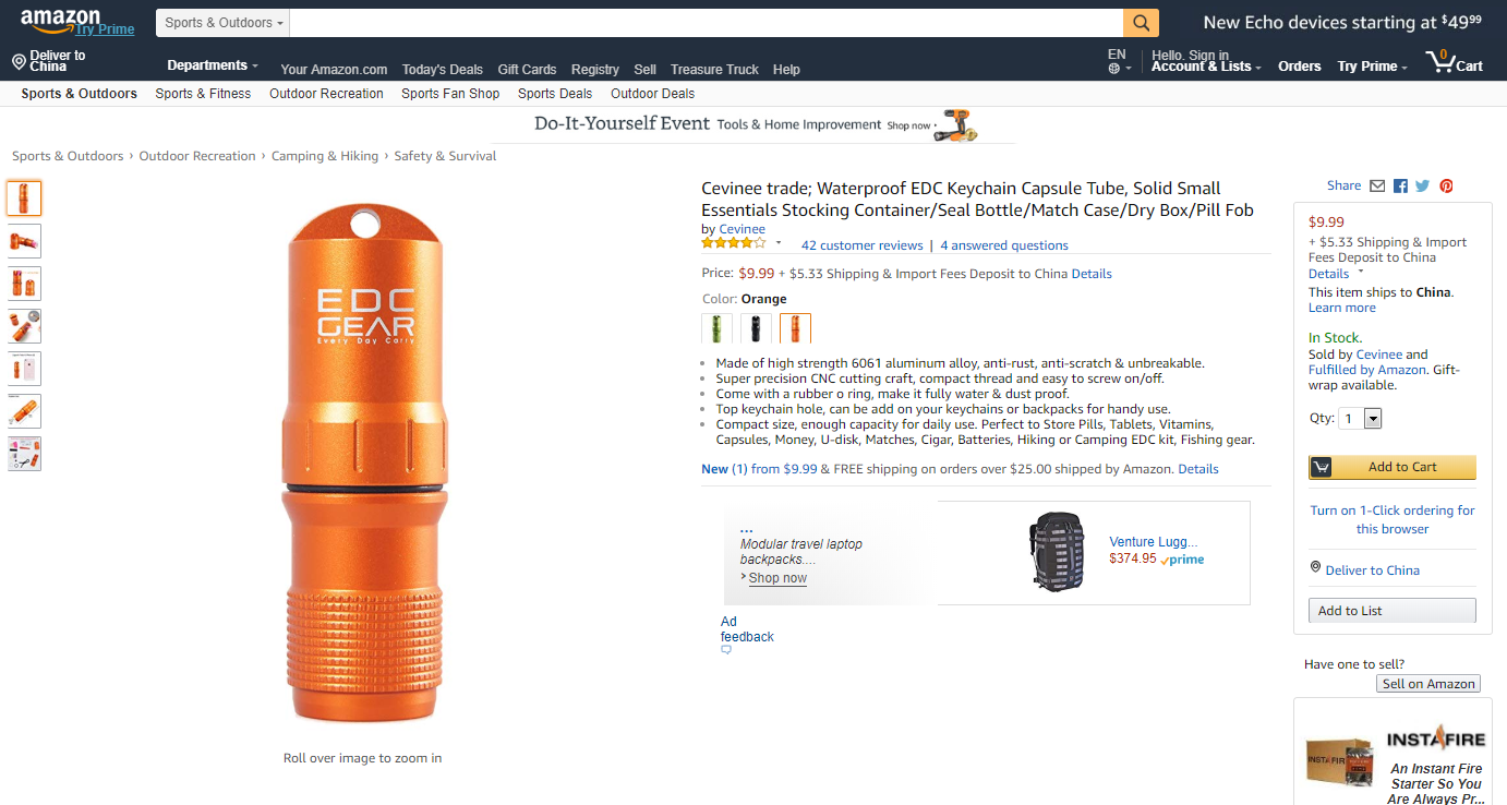 亚马逊上35款最实用的逃生用品，灾害频发季节或被疯狂抢购（上）