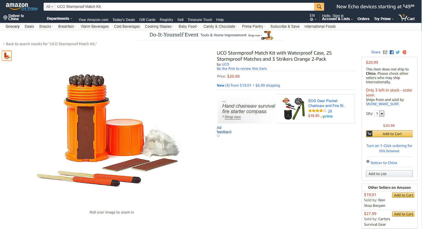 亚马逊上35款最实用的逃生用品，灾害频发季节或被疯狂抢购（上）