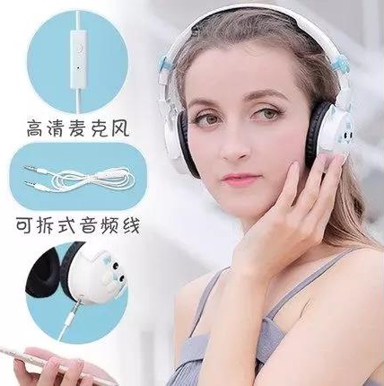 韩风卡通图案耳机，每月出口量约3000