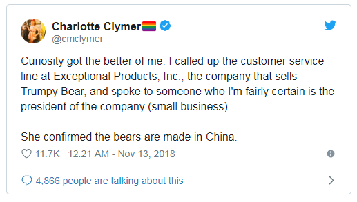 尴尬！受特朗普粉丝追捧的“特朗普熊”，又是中国制造！