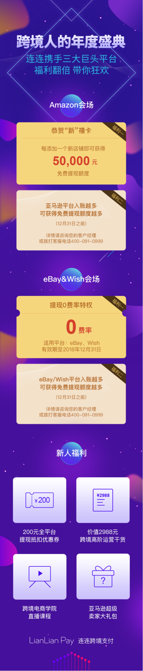 连连支付年度活动| 携手三大巨头平台福利翻倍 带你狂欢