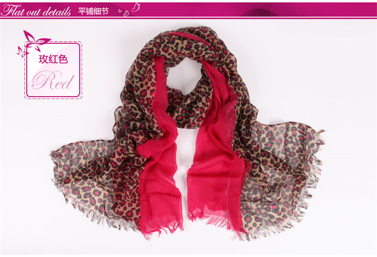 豹纹印花款丝巾，法国设计师经典打造