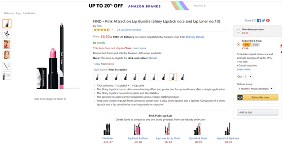 亚马逊发布自有品牌彩妆，正式进军彩妆界！