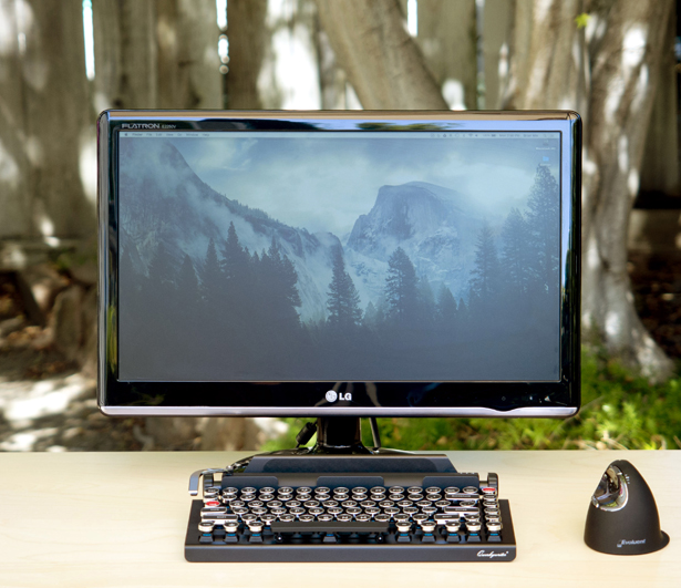 复古机械蓝牙键盘，每一个敲击声都能让你怀旧