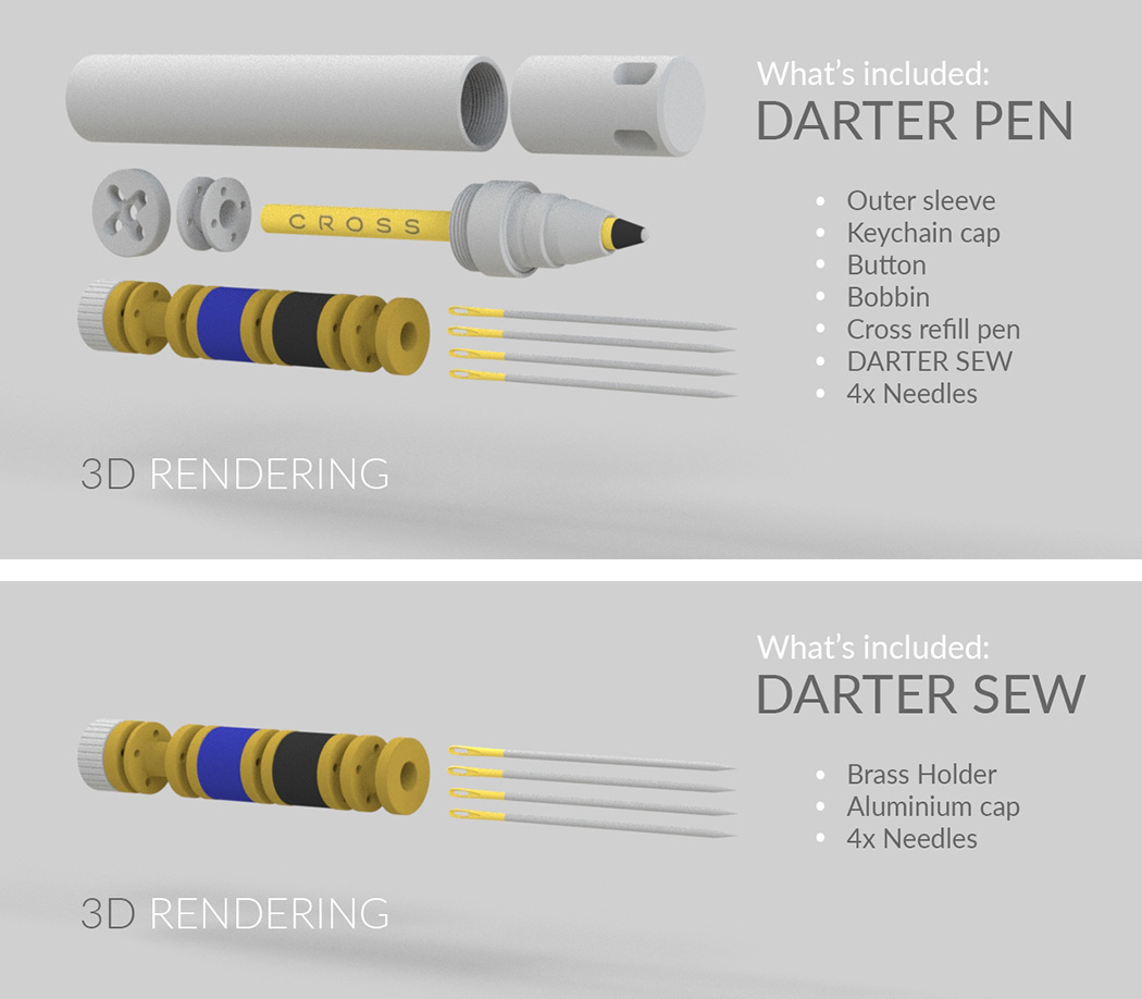 EDC飞镖笔，巧妙容纳一套缝纫工具