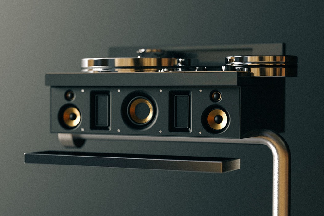 时尚现代的唱片机，多种播放功能