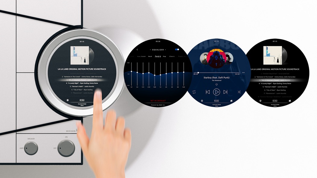 时尚现代的唱片机，多种播放功能