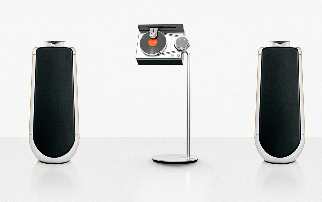 时尚现代的唱片机，多种播放功能