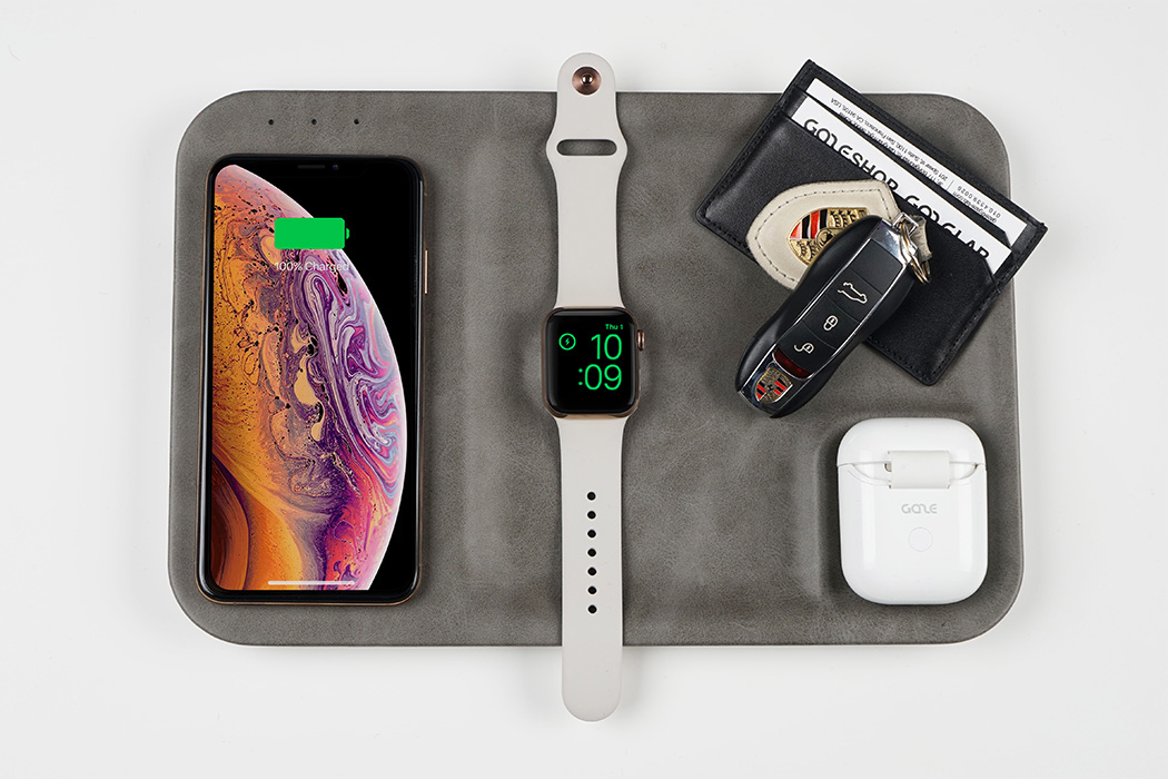 时尚的设计风格，可为5款苹果设备充电