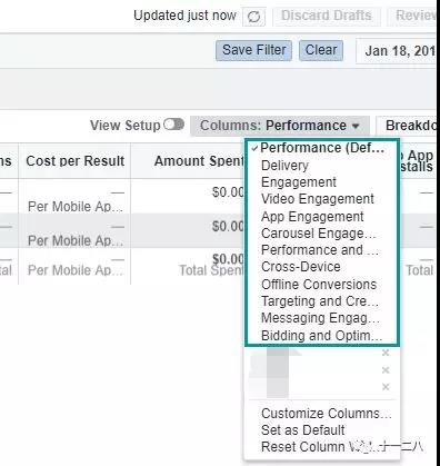 如何自定义Facebook广告账户内的数据列？
