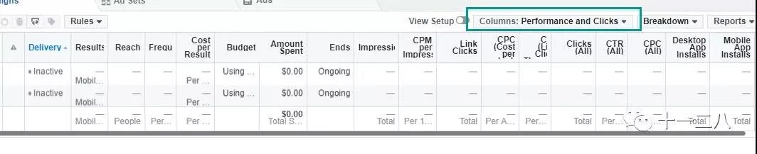 如何自定义Facebook广告账户内的数据列？