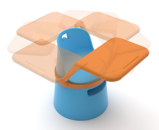 可堆叠桌面，且能够修改坐姿