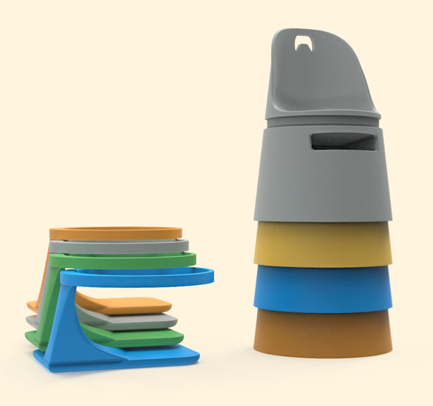 可堆叠桌面，且能够修改坐姿