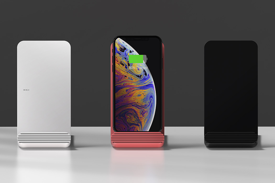 极简风无线充电器，线条流畅外观时尚