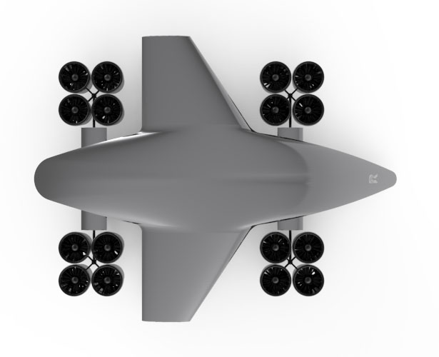 未来货运概念飞机，混合动力电动垂直起降