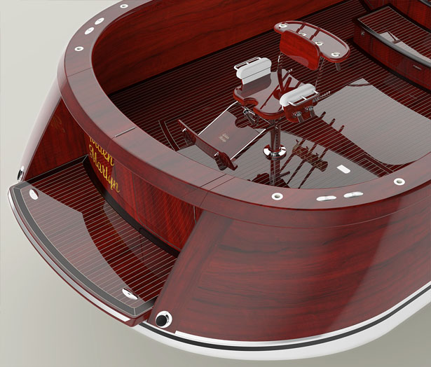 钓鱼专用木游艇，豪华设计动力强