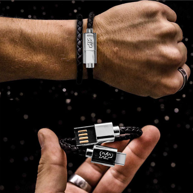 18k镀金充电手镯，装饰充电两不误