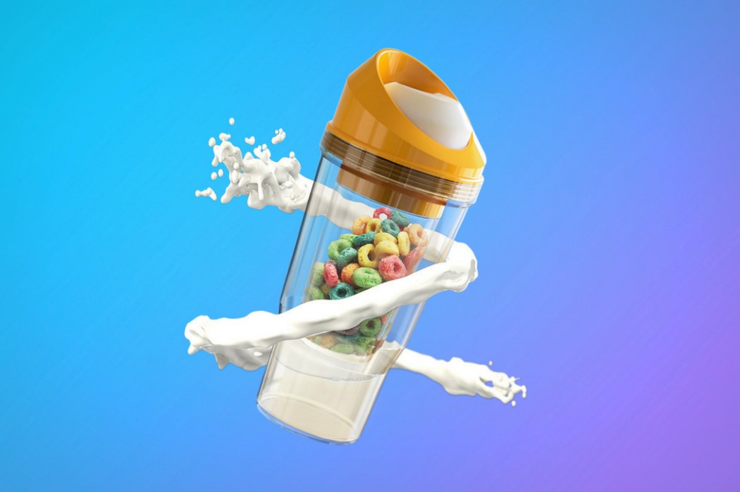 创意双壁杯子，让你随时随地吃麦片