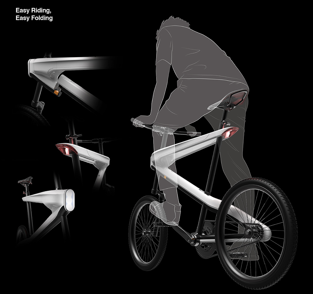 通勤自行车，滑动座椅就可折叠伸展